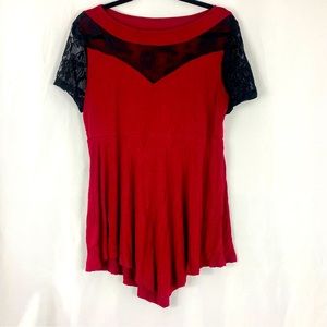 Red Tunic Top Size L
